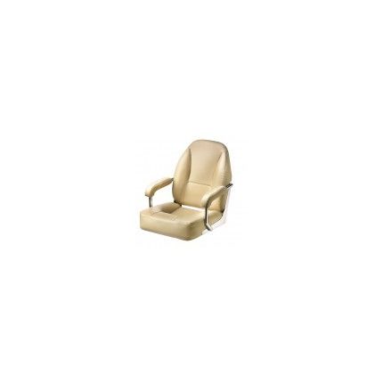 ASIENTO MASTER CON MARCO ACERO INOXIDABLE, CREMA