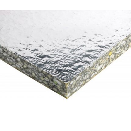 Placas flexibles de aislamiento de rudio, de espuma PU-foam 500 x 1000 x 30 mm, aluminio (juego de 4 piezas)