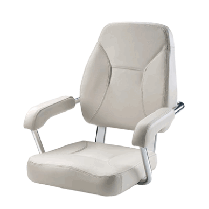 ASIENTO SAILOR CON MARCO ALUMINIO ANODIZADO, BLANCO