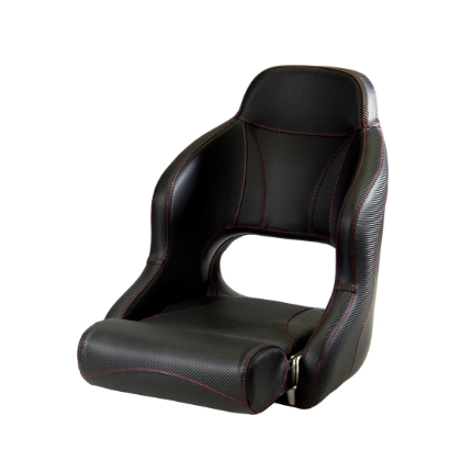 ASIENTO DEPORTIVO PILOT CON BANQUETA ABATIBL, NEGRO TRAFICO CON COSTURA ROJA