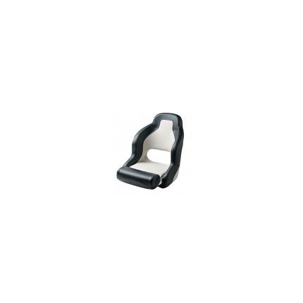 ASIENTO DEPORTIVO PILOT CON BANQUETA ABATIBLE, NEGRO Y BLANCO