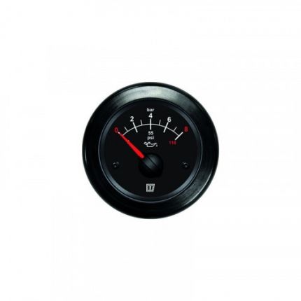 Manómetro de presión negro, 12/24 V, (0-8 kg/cm2), agujero Ø 52 mm (excluido sensor)